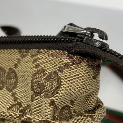 Gucci Handbag GG Canvas Sherry Line 131230 Canvas Brown Silver Hardware Ladies