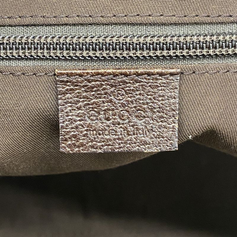 Gucci Handbag GG Canvas Sherry Line 131230 Canvas Brown Silver Hardware Ladies