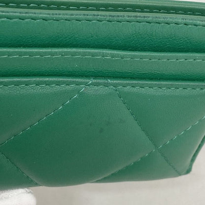 Chanel Card Case Chanel 19 Lambskin Green Gold Hardware Women's