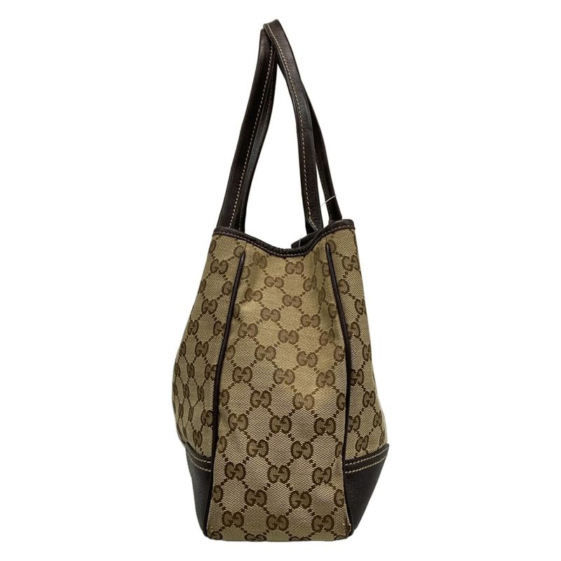 Gucci Tote Bag Princy GG Pattern Sherry (web) 163805 Beige X Dark Brown Leather
