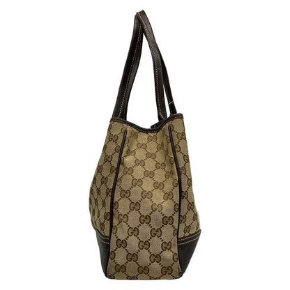 Gucci Tote Bag Princy GG Pattern Sherry (web) 163805 Beige X Dark Brown Leather
