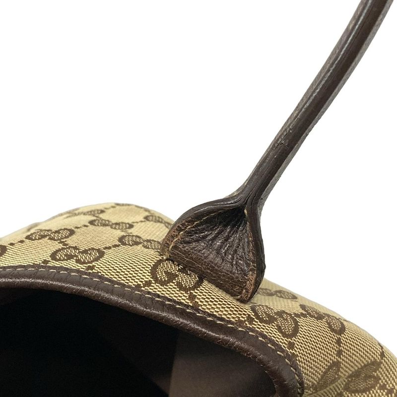 Gucci Tote Bag Princy GG Pattern Sherry (web) 163805 Beige X Dark Brown Leather