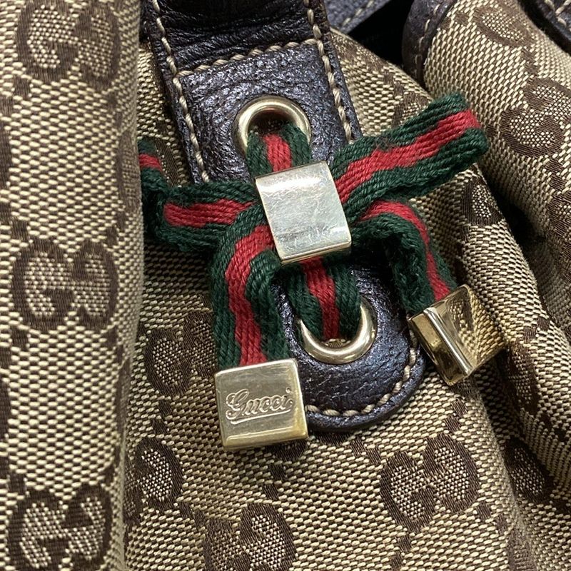 Gucci Tote Bag Princy GG Pattern Sherry (web) 163805 Beige X Dark Brown Leather