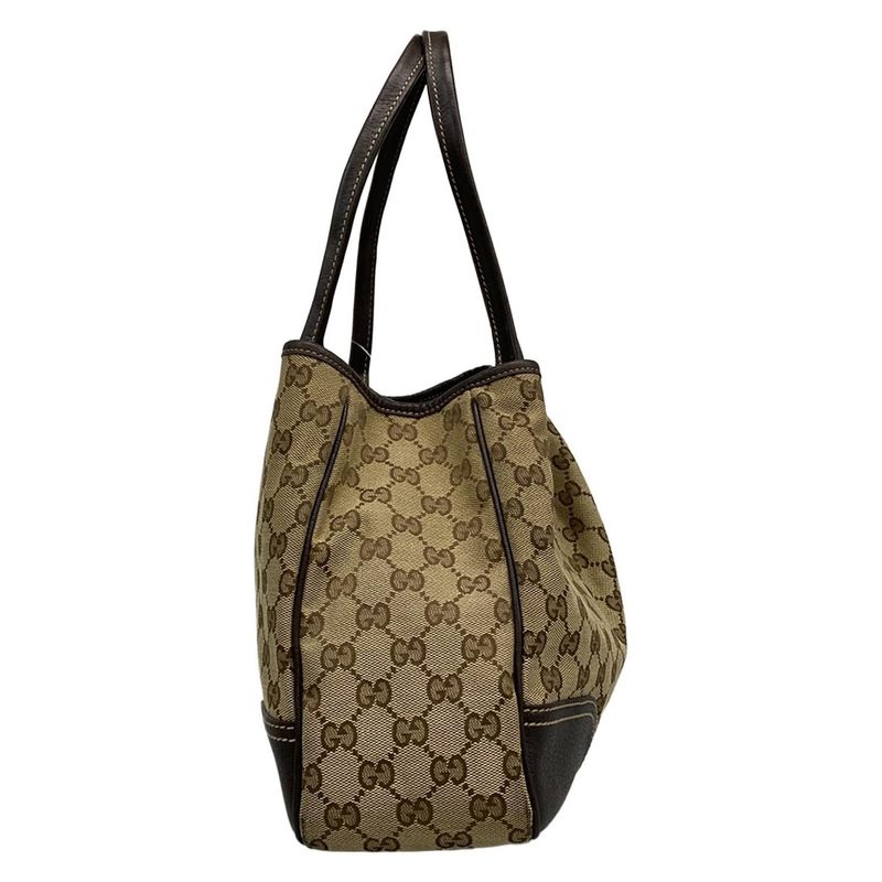 Gucci Tote Bag Princy GG Pattern Sherry (web) 163805 Beige X Dark Brown Leather
