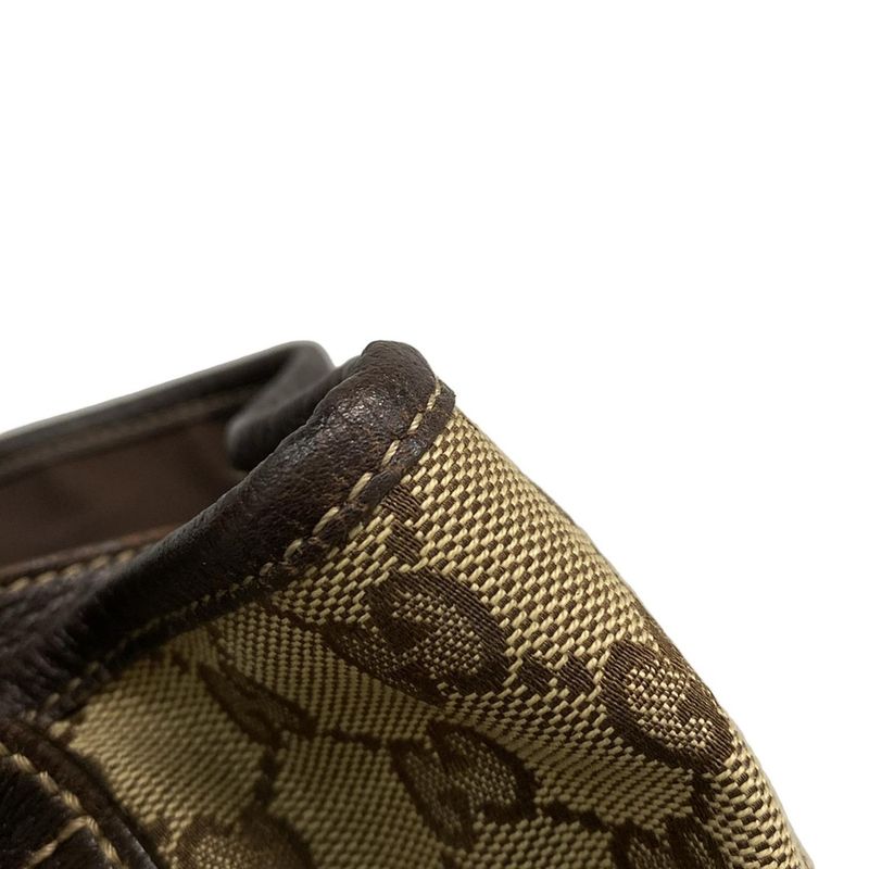 Gucci Tote Bag Princy GG Pattern Sherry (web) 163805 Beige X Dark Brown Leather