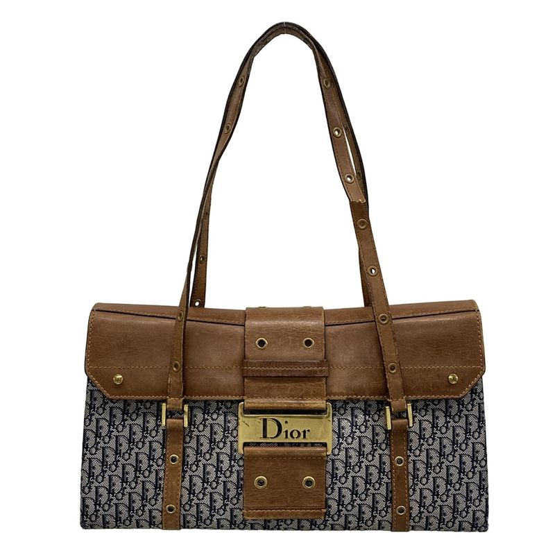 Dior Christian Dior Shoulder Bag Street Chic Trotter Dark Brown X Ivory X Navy