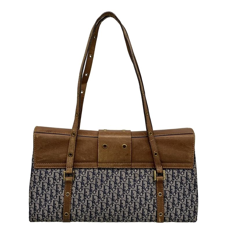 Dior Christian Dior Shoulder Bag Street Chic Trotter Dark Brown X Ivory X Navy