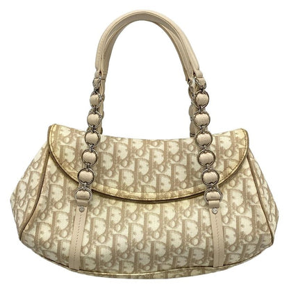 Dior Christian Dior Shoulder Bag Romantic Trotter Ivory X Brown X Beige Chain