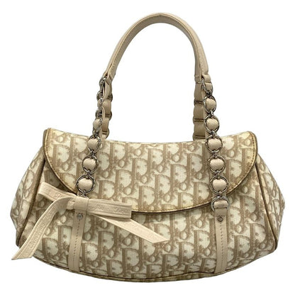 Dior Christian Dior Shoulder Bag Romantic Trotter Ivory X Brown X Beige Chain