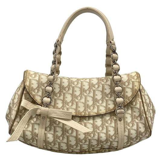 Dior Christian Dior Shoulder Bag Romantic Trotter Ivory X Brown X Beige Chain