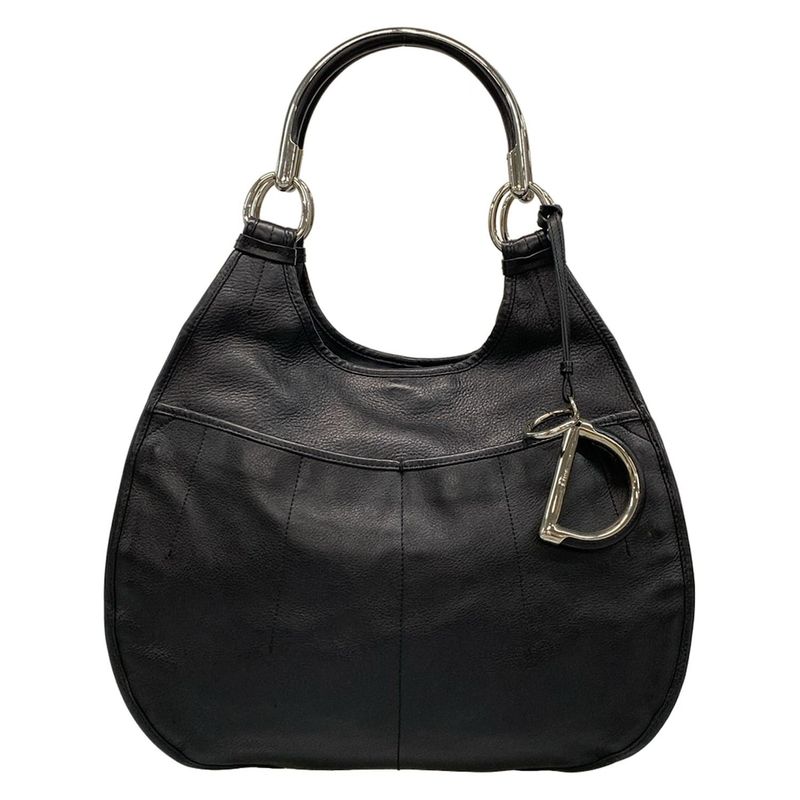 DIOR Christian Dior Shoulder Bag 61 Black Dcharm Leather