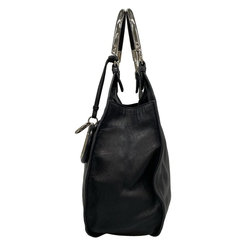 DIOR Christian Dior Shoulder Bag 61 Black Dcharm Leather