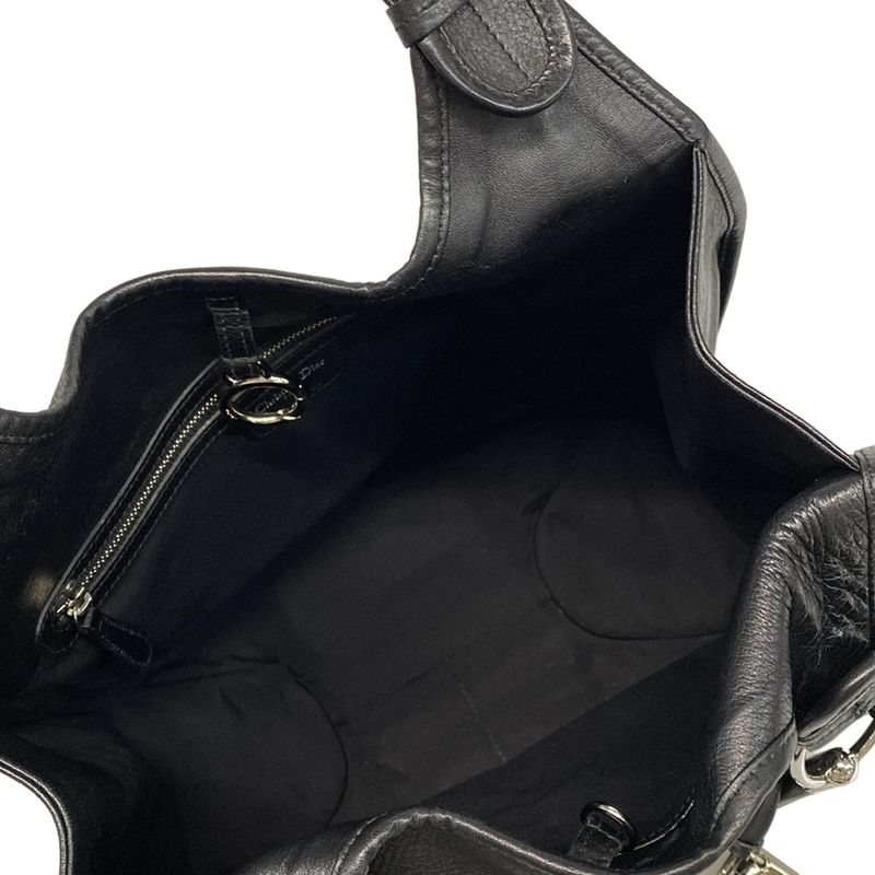 DIOR Christian Dior Shoulder Bag 61 Black Dcharm Leather