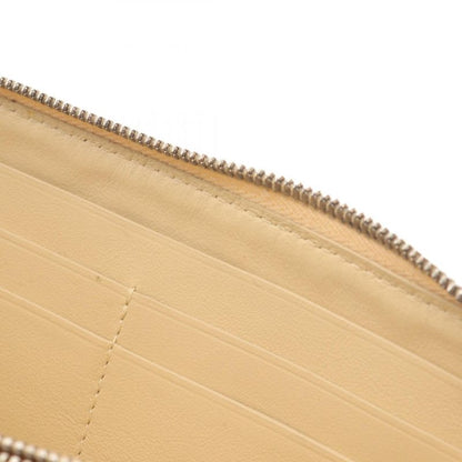 Bottega Veneta Round Long Wallet Intrecciato Beige Leather