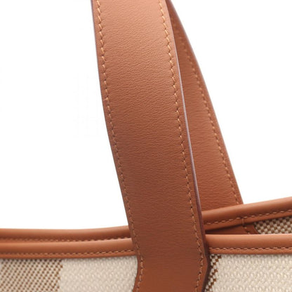Hermes Tote Bag H-ambier GM Natural Gold Canvas Leather