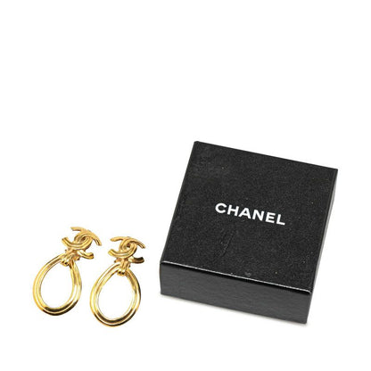 Chanel Vintage Earrings Coco Mark Gold Plated Ladies