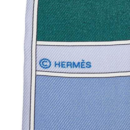 Hermes Twilly Camaille Blue Green Multicolor Silk Ladies