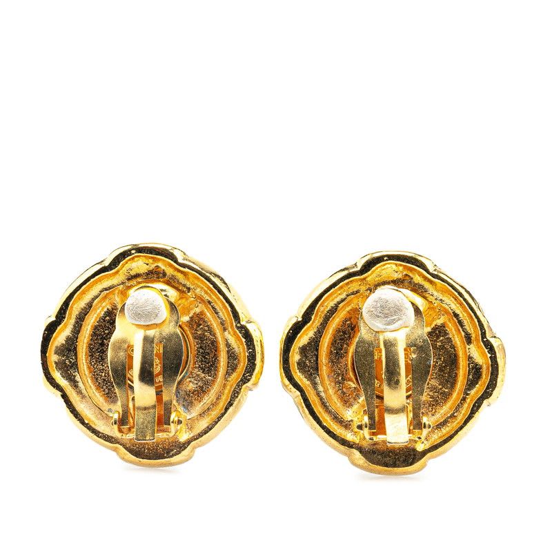 Chanel Coco Mark Round Gold Plated Ladies
