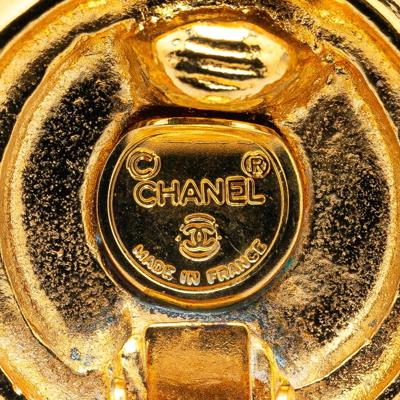 Chanel Coco Mark Round Gold Plated Ladies