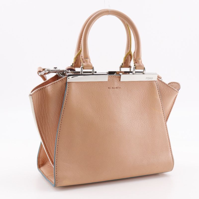 Fendi Mini Troisajour 2-Way Shoulder 8 Bh333 Calfskin Orange Handbag