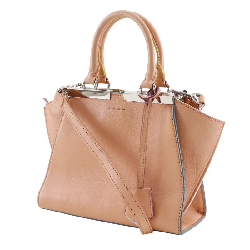 Fendi Mini Troisajour 2-Way Shoulder 8 Bh333 Calfskin Orange Handbag