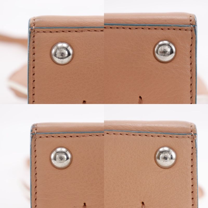 Fendi Mini Troisajour 2-Way Shoulder 8 Bh333 Calfskin Orange Handbag