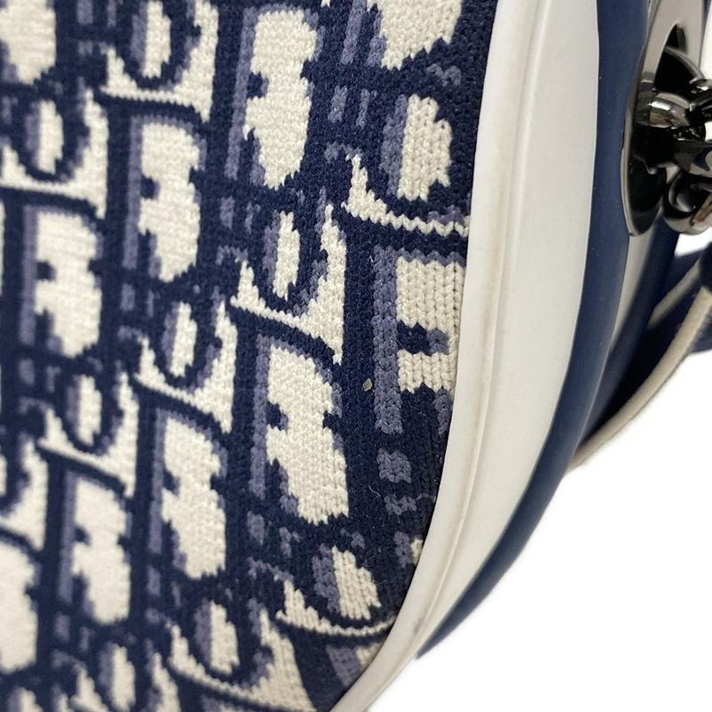 Dior Christian Dior Shoulder Bag Vibe Oblique White X Navy X Gray Chain