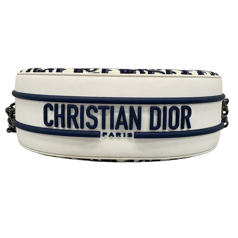Dior Christian Dior Shoulder Bag Vibe Oblique White X Navy X Gray Chain