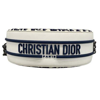Dior Christian Dior Shoulder Bag Vibe Oblique White X Navy X Gray Chain