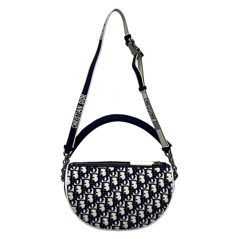 Dior Christian Dior Shoulder Bag Vibe Oblique White X Navy X Gray Chain