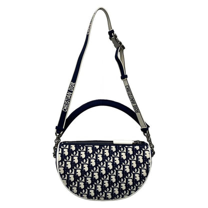 Dior Christian Dior Shoulder Bag Vibe Oblique White X Navy X Gray Chain
