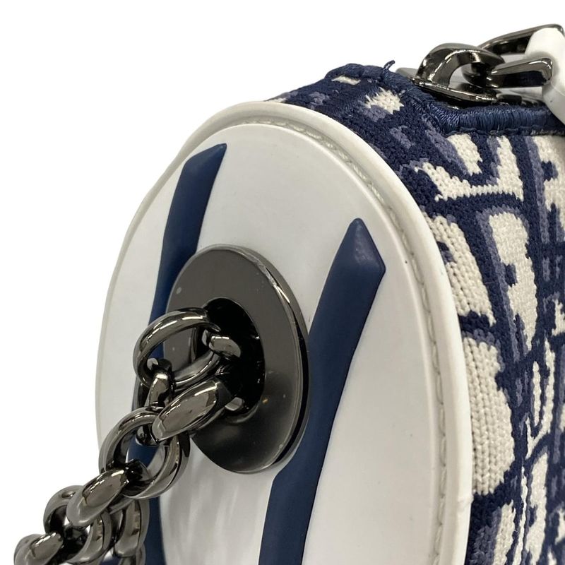 Dior Christian Dior Shoulder Bag Vibe Oblique White X Navy X Gray Chain