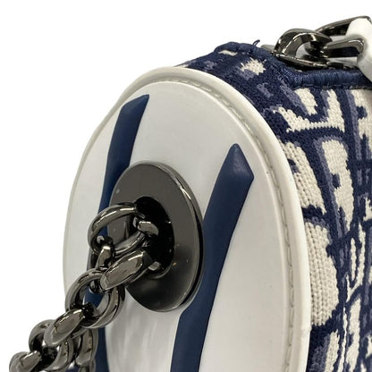 Dior Christian Dior Shoulder Bag Vibe Oblique White X Navy X Gray Chain