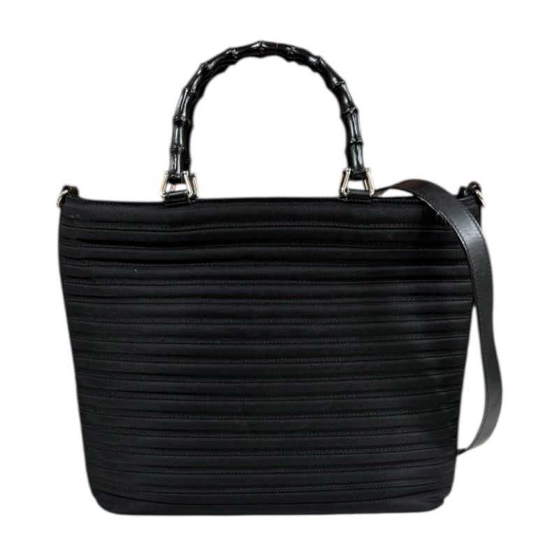 Gucci Bamboo Shoulder Bag Canvas 000/1705/0588 Black Women's Gucci Used Gucci