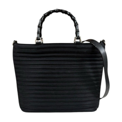 Gucci Bamboo Shoulder Bag Canvas 000/1705/0588 Black Women's Gucci Used Gucci