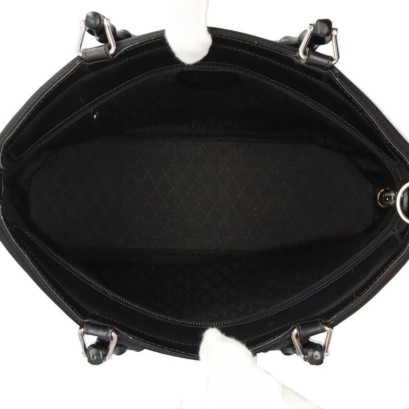 Gucci Bamboo Shoulder Bag Canvas 000/1705/0588 Black Women's Gucci Used Gucci