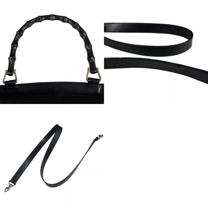 Gucci Bamboo Shoulder Bag Canvas 000/1705/0588 Black Women's Gucci Used Gucci