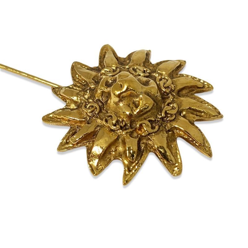 Chanel Pin Brooch Hat Pin Lion Sun Gold Vintage