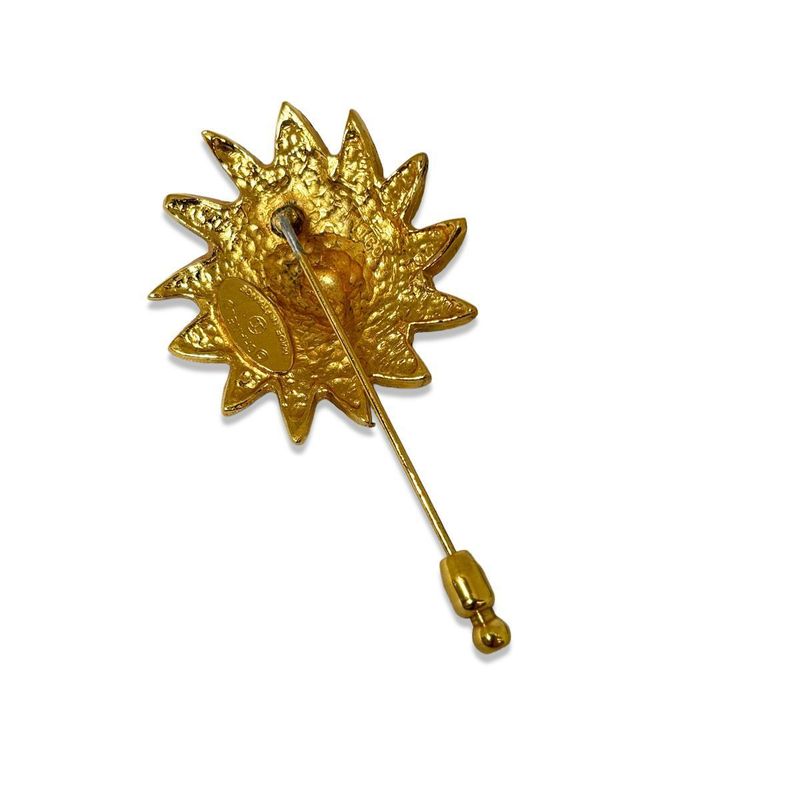 Chanel Pin Brooch Hat Pin Lion Sun Gold Vintage