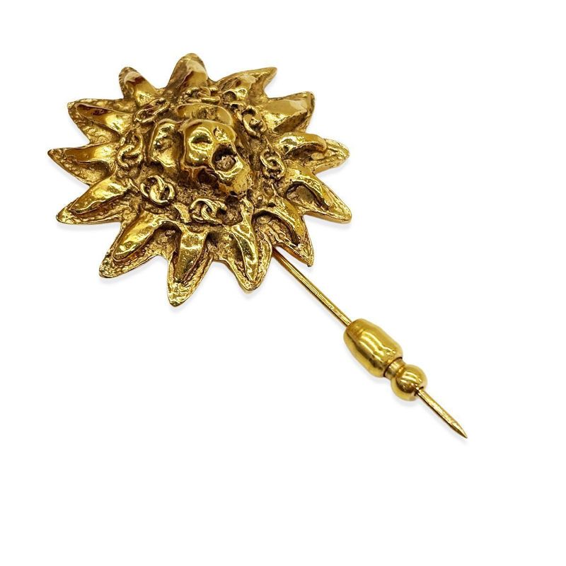 Chanel Pin Brooch Hat Pin Lion Sun Gold Vintage