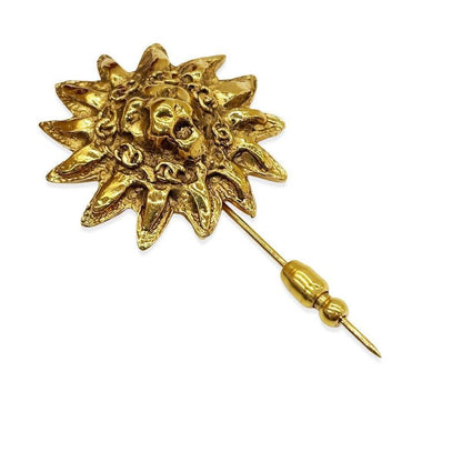 Chanel Pin Brooch Hat Pin Lion Sun Gold Vintage