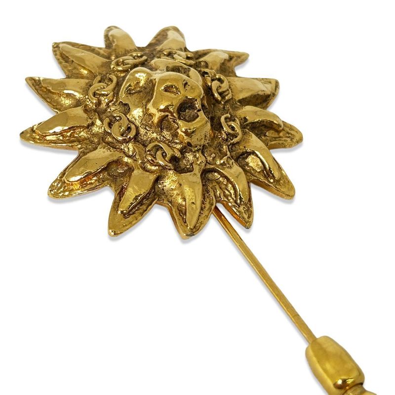 Chanel Pin Brooch Hat Pin Lion Sun Gold Vintage