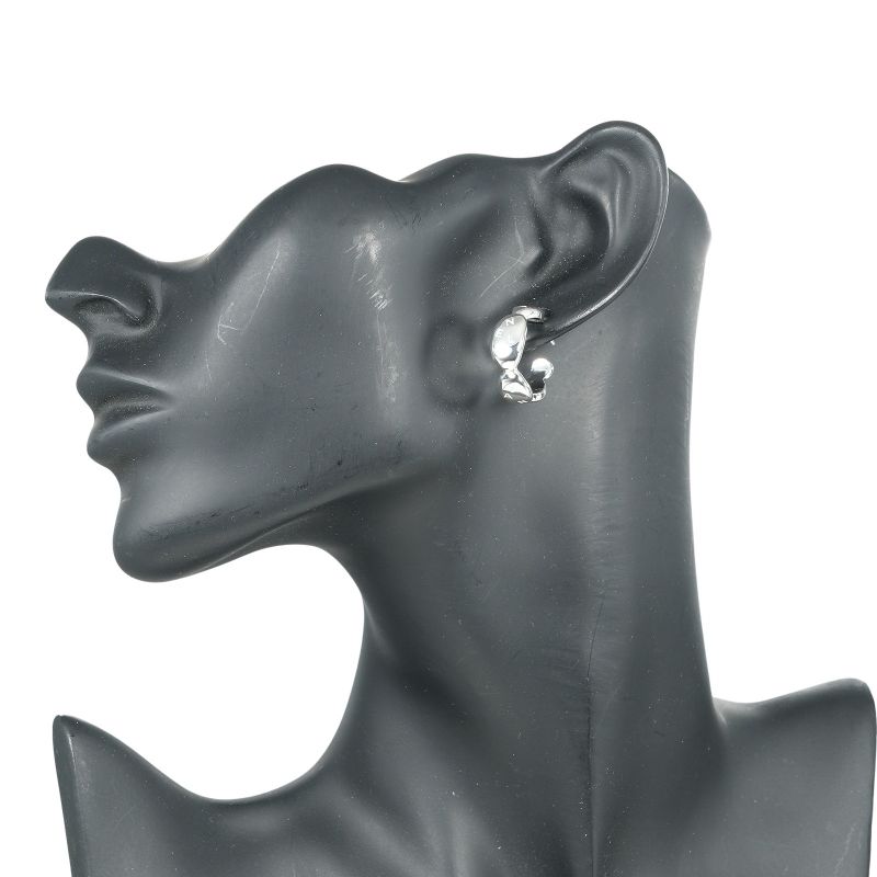 Chanel Hoop Logo Silver 925 Women's G Earrings