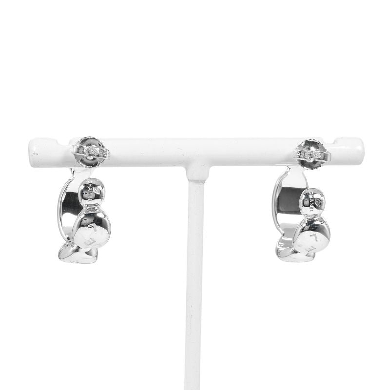 Chanel Hoop Logo Silver 925 Women's G Earrings
