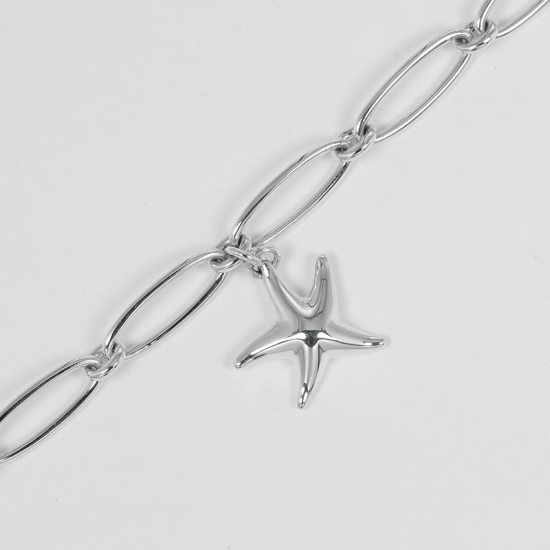 Tiffany & Co Starfish Oval Link Silver 925 Women's G Bracelet