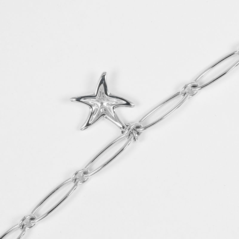 Tiffany & Co Starfish Oval Link Silver 925 Women's G Bracelet