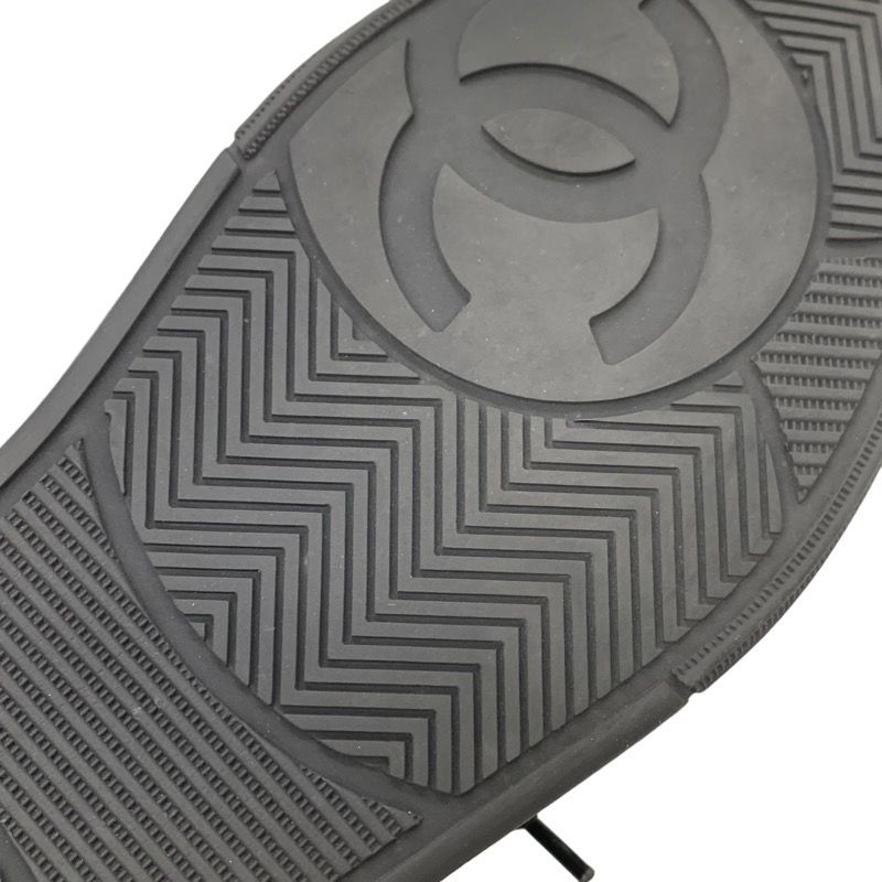 Chanel Sneakers Shoes Leather Black Coco Mark Logo