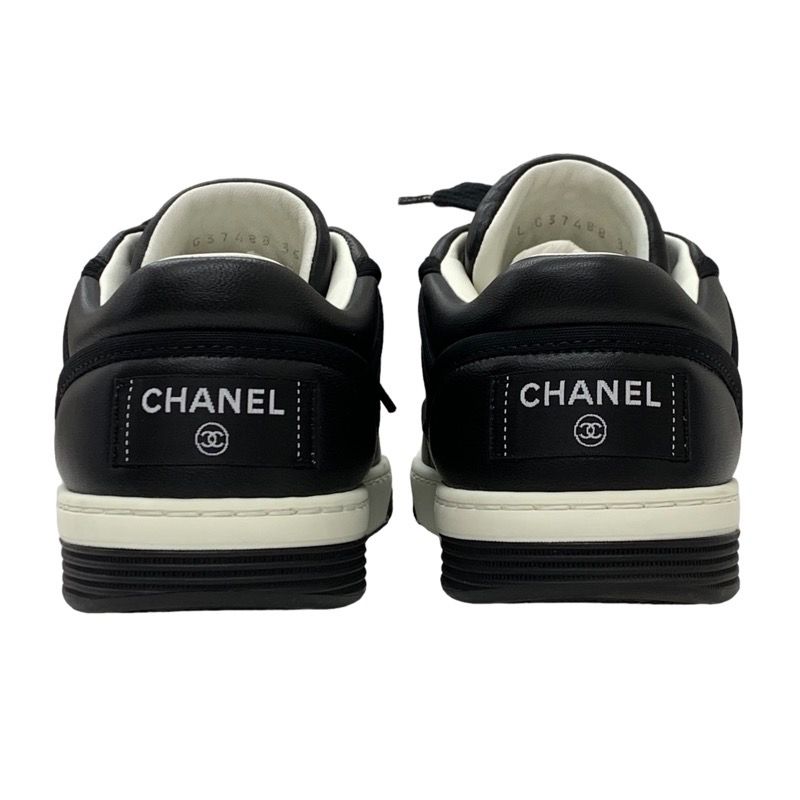 Chanel Sneakers Shoes Leather Black Coco Mark Logo