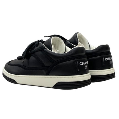 Chanel Sneakers Shoes Leather Black Coco Mark Logo