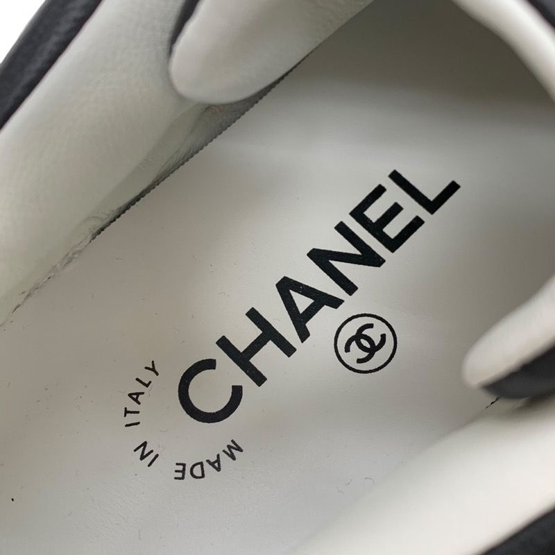 Chanel Sneakers Shoes Leather Black Coco Mark Logo